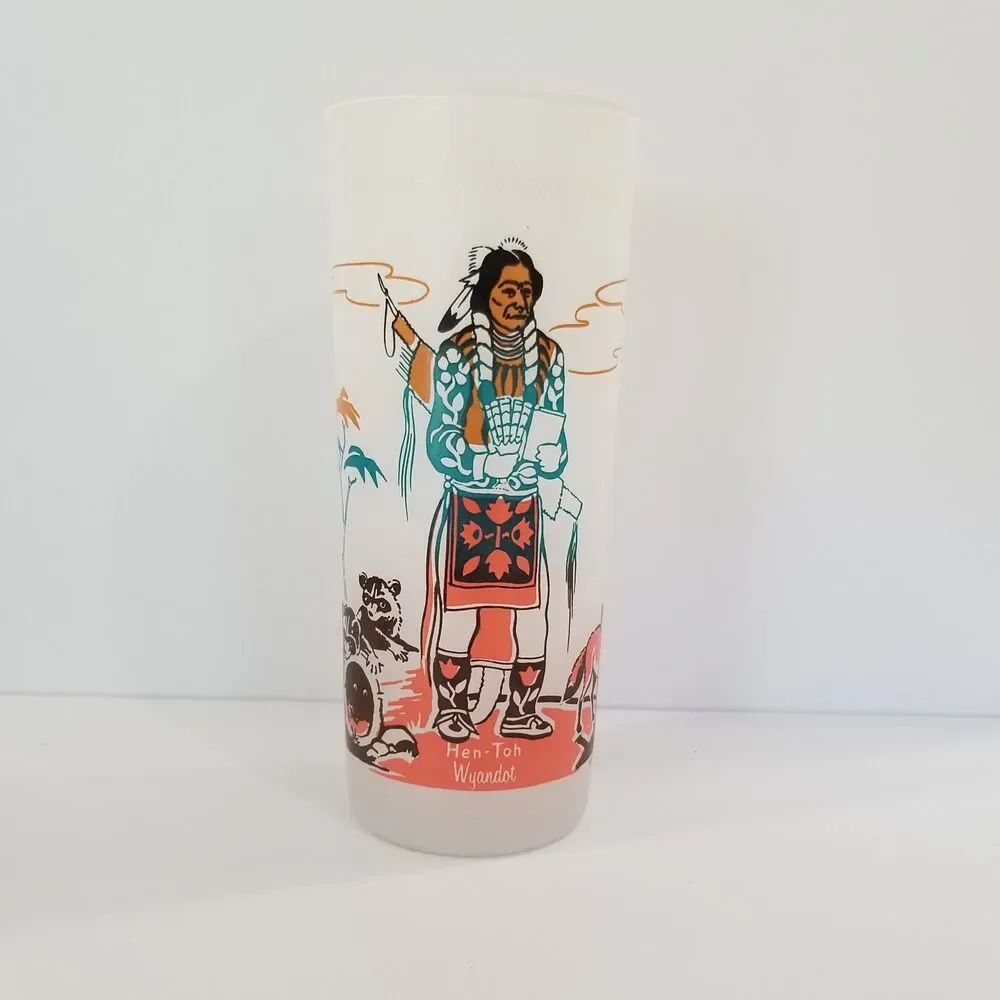 Vintage Blue Eagle Hen-Toh Wyandot Knox Oil Glass – Oklahoma Indians